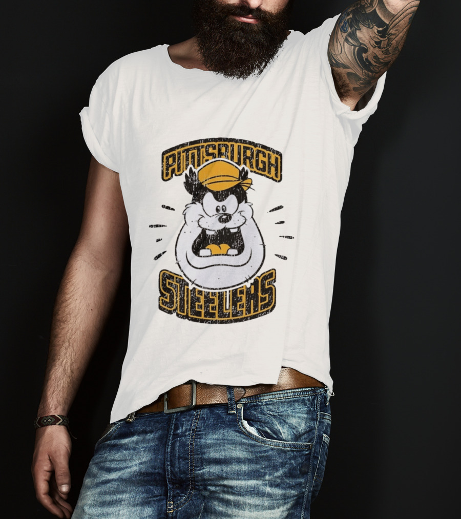 Pittsburgh Steelers Taz Distressed T-Shirt