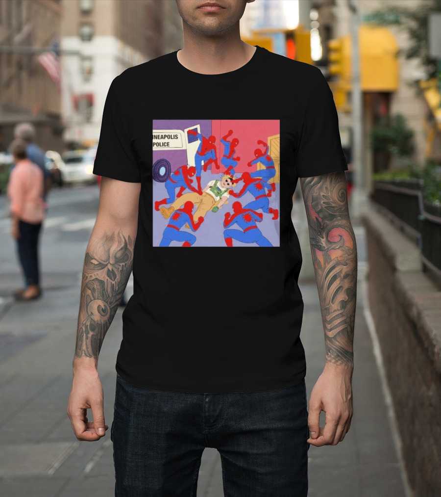 Spider Man Minneapolis Police Kicking Jake Lang T-Shirt