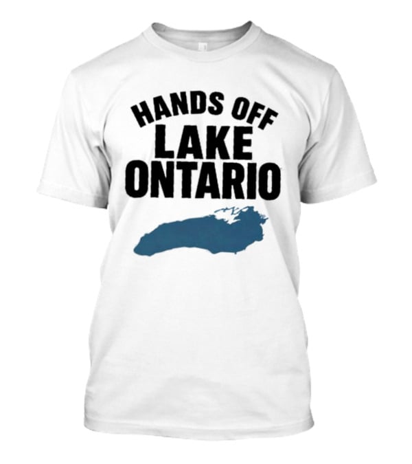 Hands Off Lake Ontario Blue Map T-Shirt