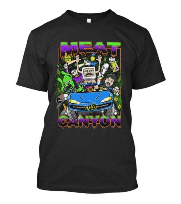 Meatcanyon The Journey Black Computer Car Adventure Characters T-Shirt