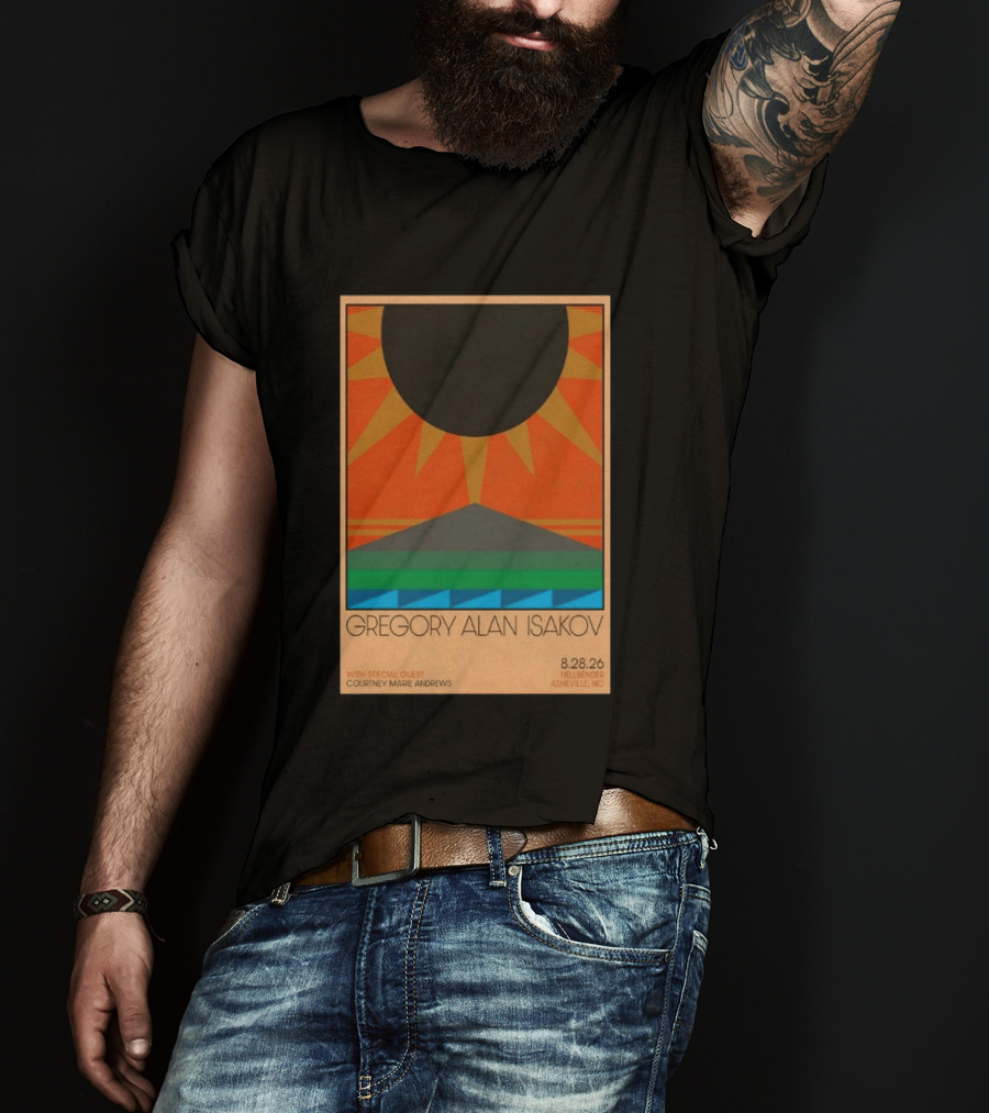 Gregory Alan Isakov 08 28 26 Hellbender Asheville NC Tour With Courtney Marie Andrews T-Shirt