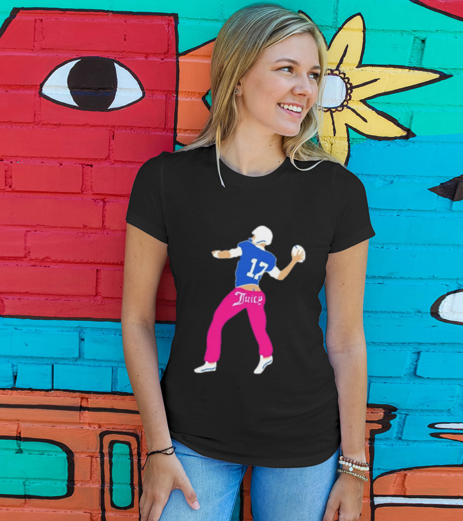 Josh Allen 17 Juicy Football Player Buffalo Bills Fans Retro Series T-Shirt