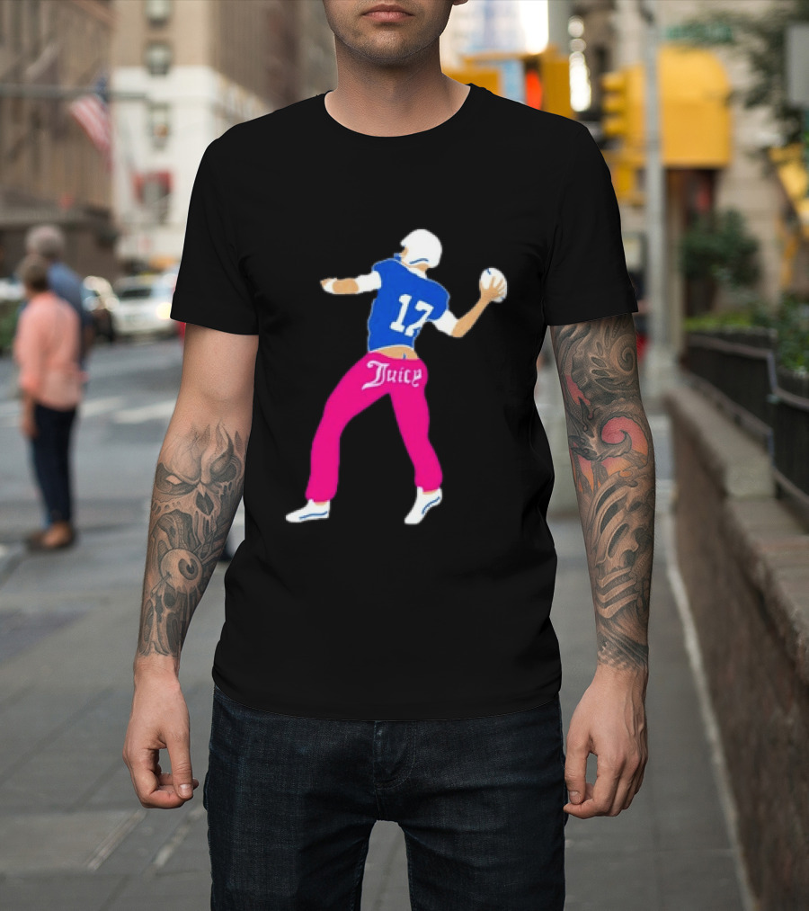Josh Allen 17 Juicy Football Player Buffalo Bills Fans Retro Series T-Shirt