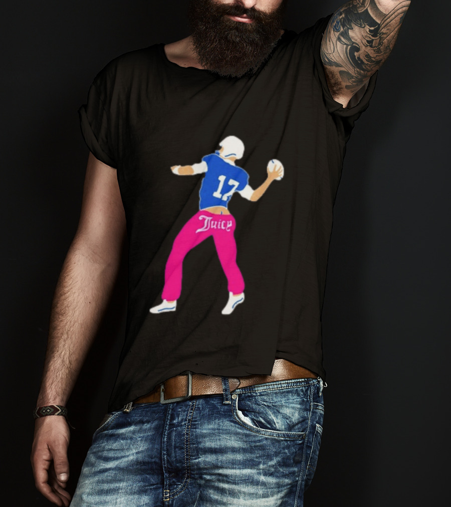Josh Allen 17 Juicy Football Player Buffalo Bills Fans Retro Series T-Shirt