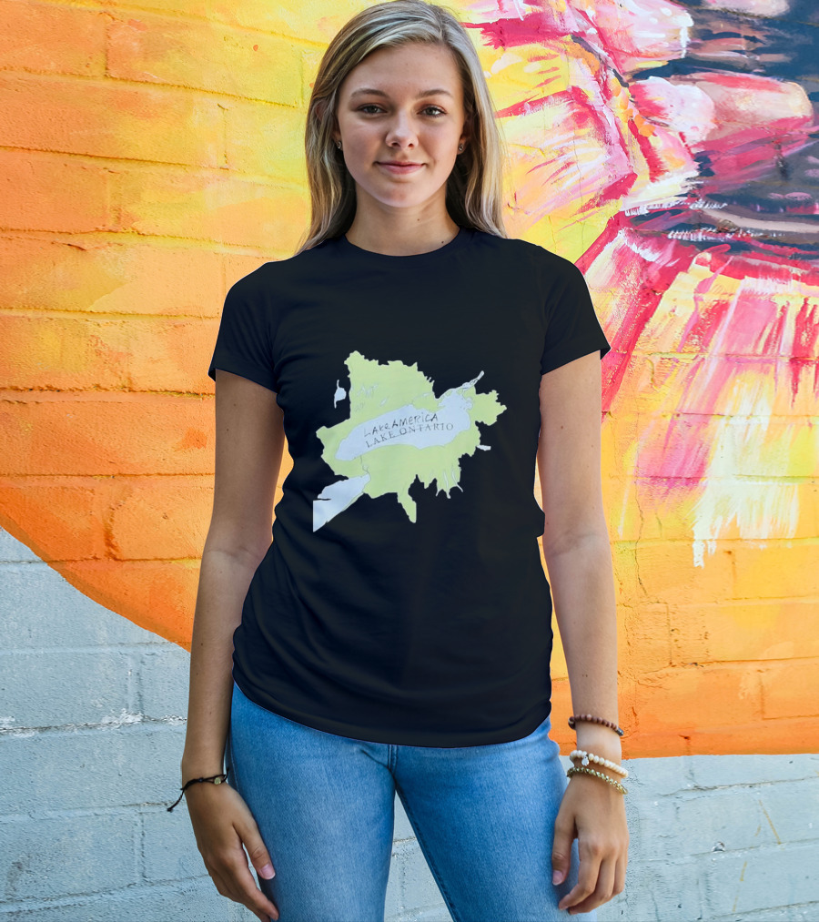 Lake America Lake Ontario Unique Map T-Shirt