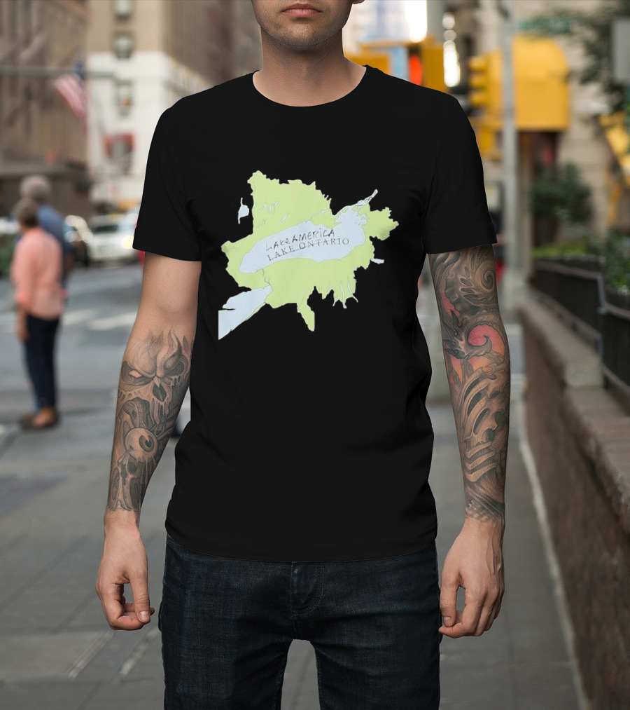 Lake America Lake Ontario Unique Map T-Shirt