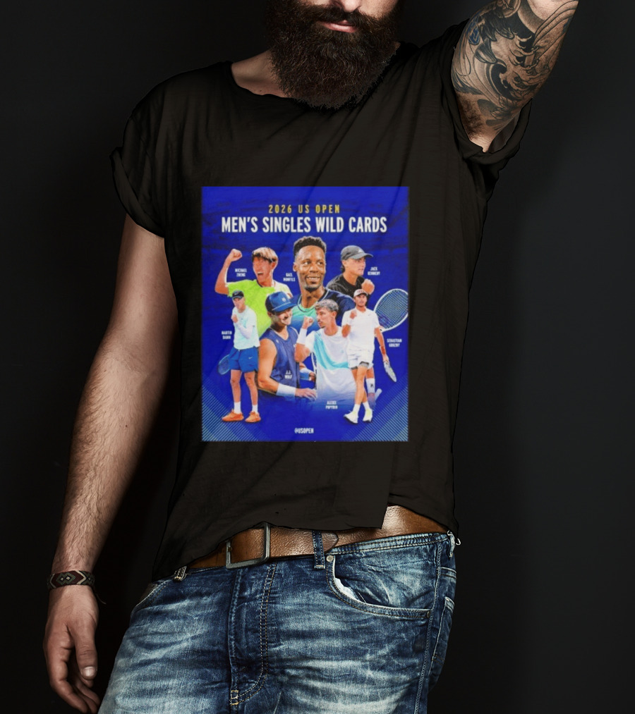 2026 US Open Men's Singles Wild Cards Michael Zheng Gael Monfils Jack Sock Martin Damm Alex Michelsen Ben Shelton Alexei Popyrin Dominic Stricker T-Shirt