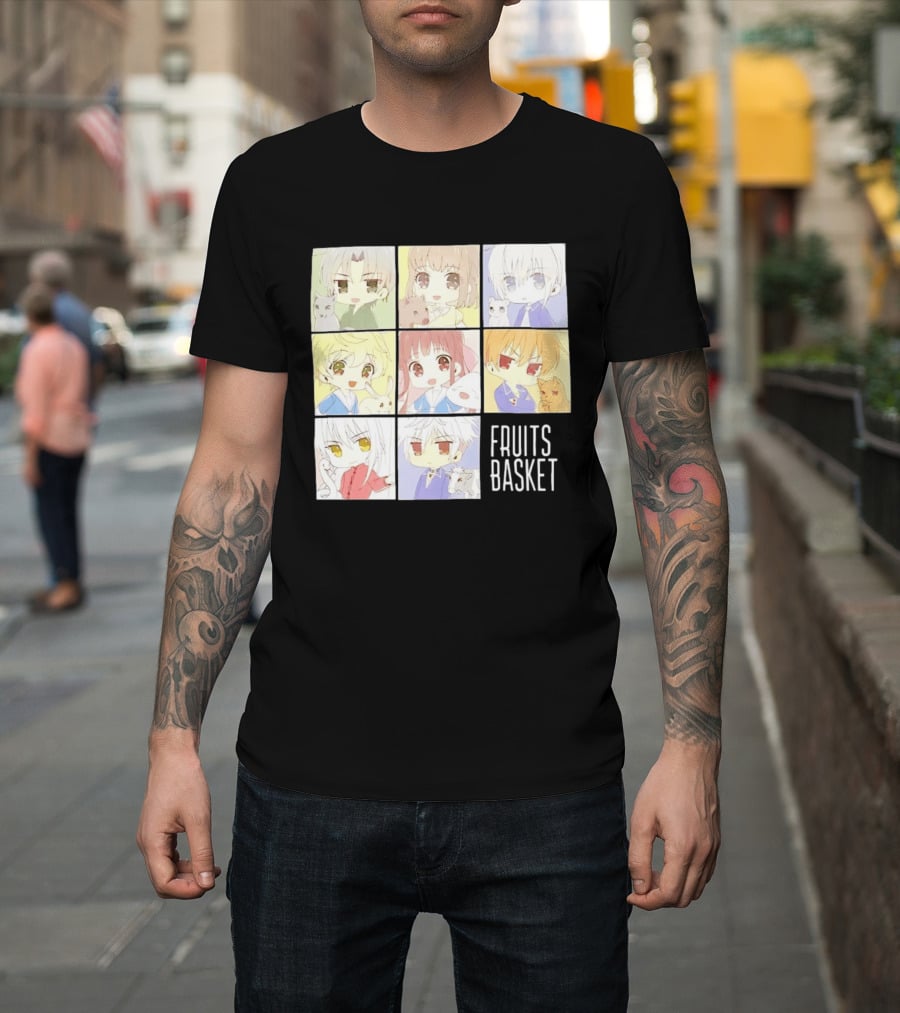Fruits Basket Chibi Characters Grid With Cute Kawaii Anime T-Shirt