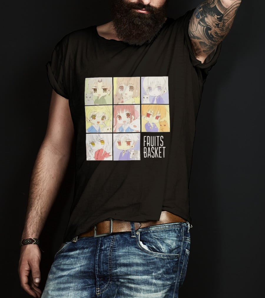 Fruits Basket Chibi Characters Grid With Cute Kawaii Anime T-Shirt