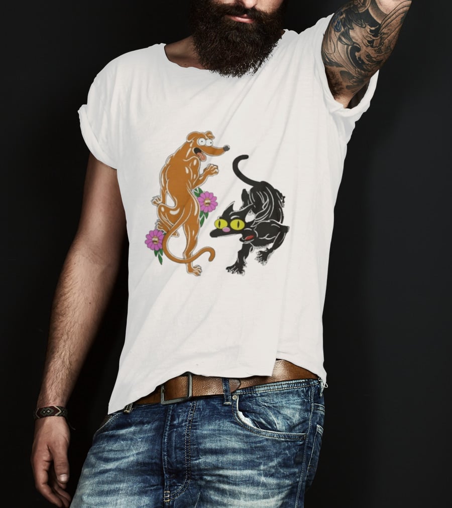 Buff Santa's Little Helper Snowball Ned Flanders Flowers T-Shirt