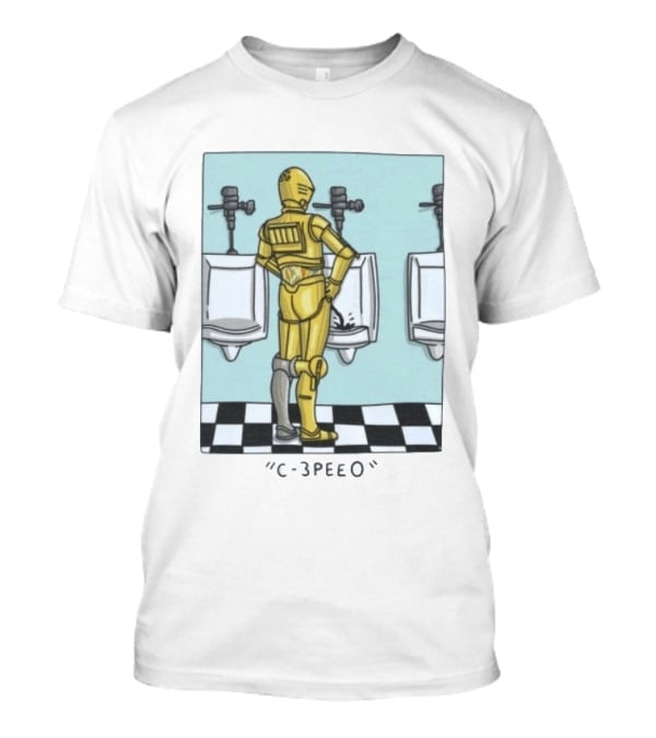 Star Wars C 3PEEO Droid Pun C 3PO Urinal Humor T-Shirt