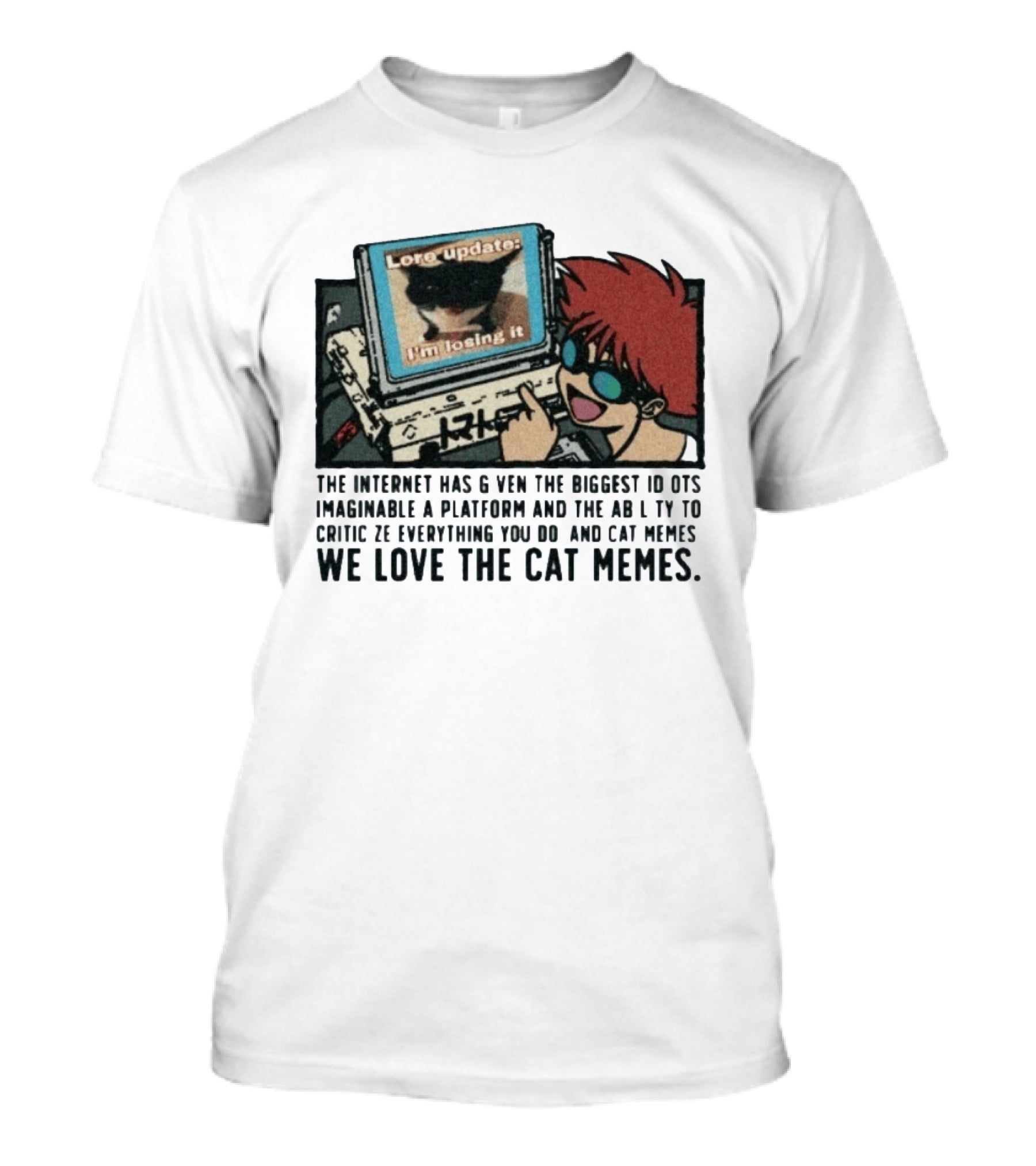 Edward Cowboy Bebop Internet Idiots Cat Memes Lore Update I'm Losing It T-Shirt