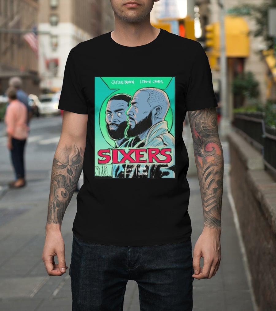 Jaylen Brown Lebron James Sixers NBA Lanterns T-Shirt