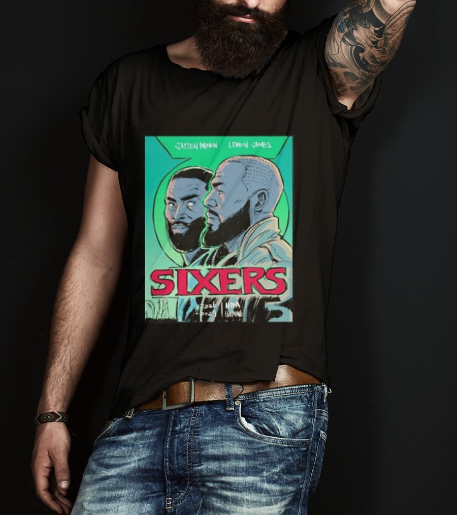 Jaylen Brown Lebron James Sixers NBA Lanterns T-Shirt