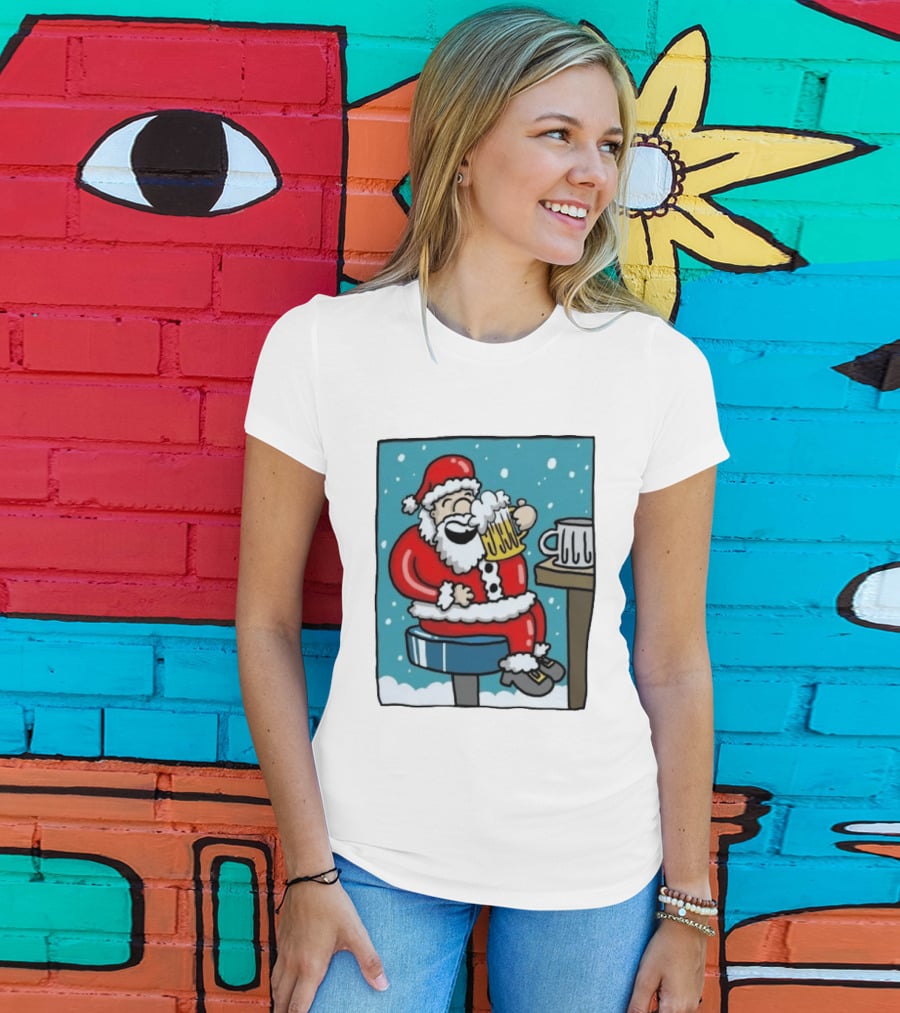 Santa Claus It's The Most Wonderful Time For A Beer Christmas T-Shirt