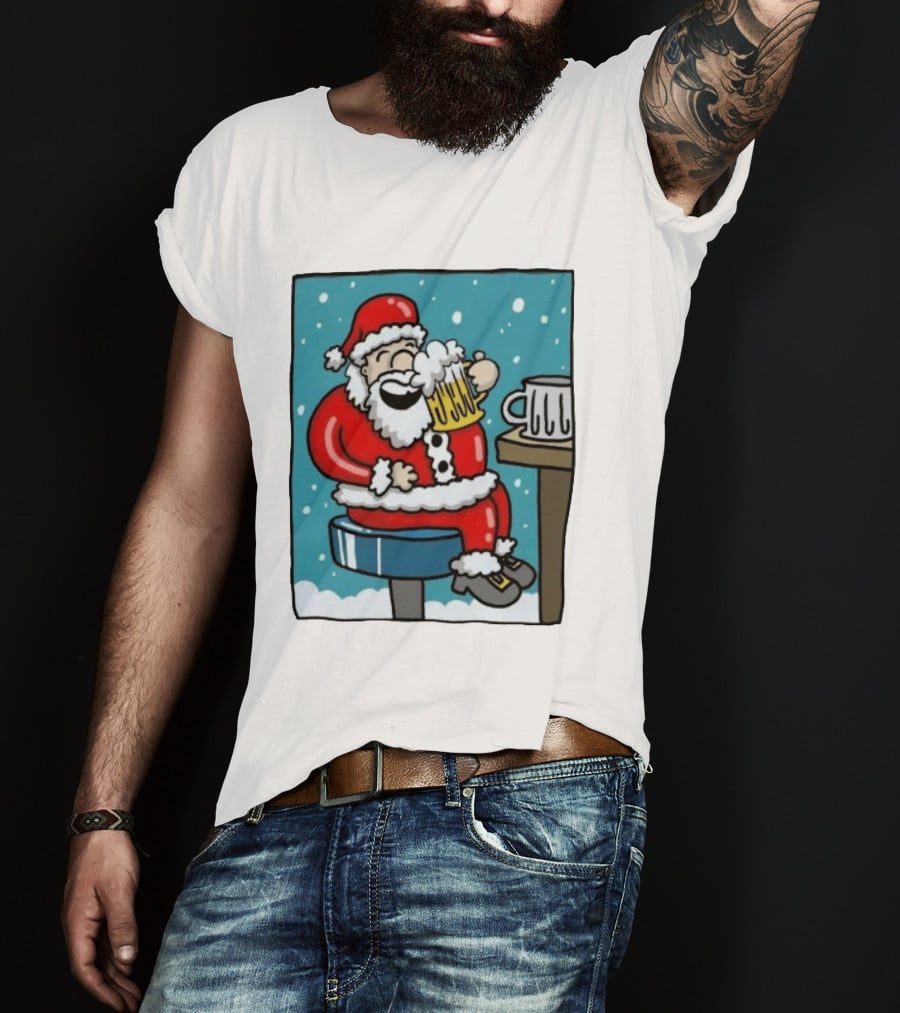 Santa Claus It's The Most Wonderful Time For A Beer Christmas T-Shirt