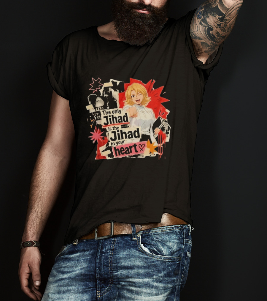 The Only Jihad Is The Jihad In Your Heart Anime Red Black Starburst Manga T-Shirt
