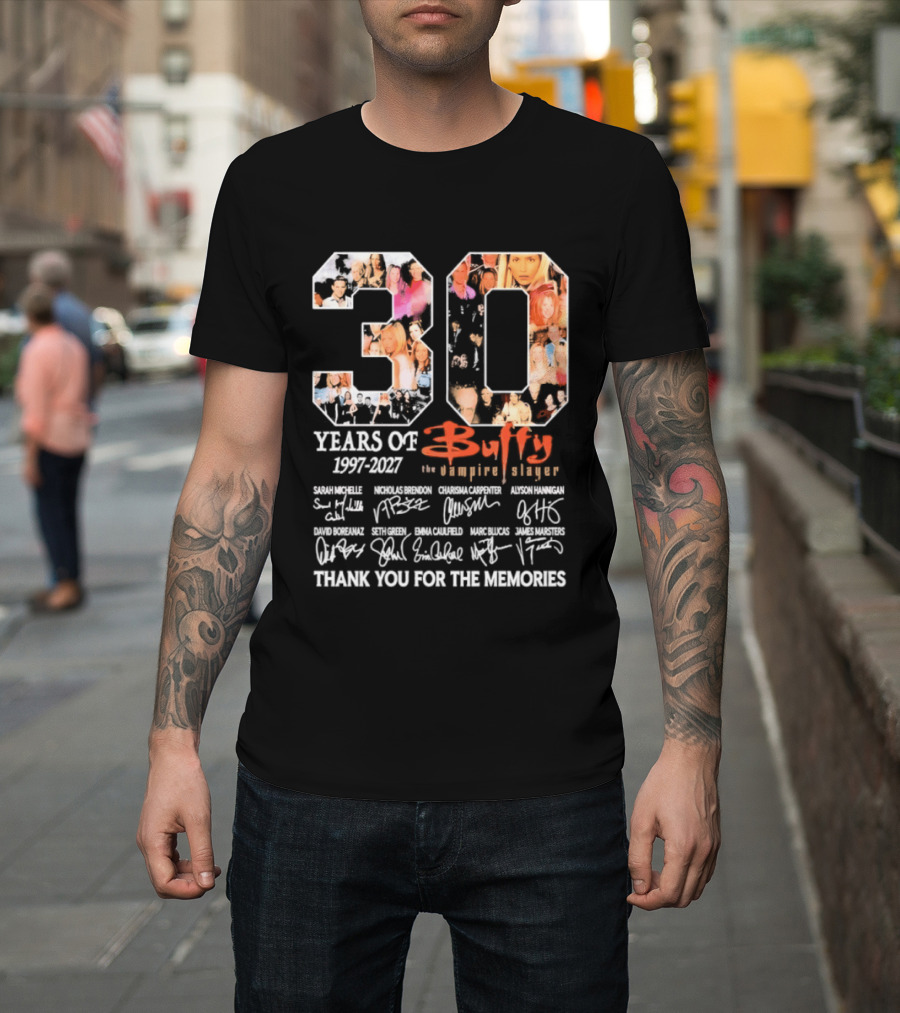 30 Years Of Buffy The Vampire Slayer 1997 2027 Thank You For The Memories T-Shirt