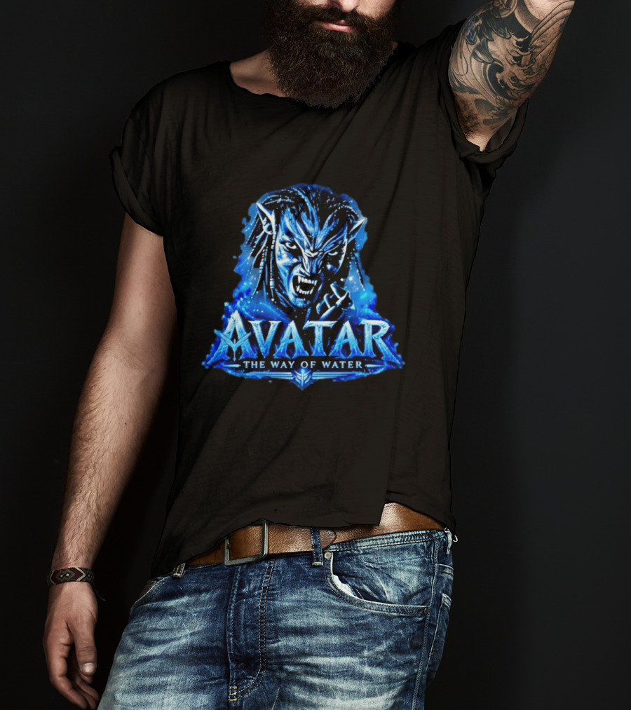 Avatar The Way Of Water Na'vi Warrior Fierce Expression T-Shirt
