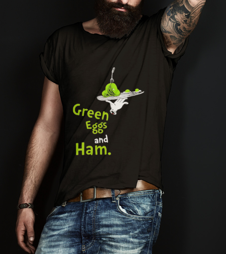 Dr Seuss Green Eggs And Ham Plate Illustration Classic Children's Book T-Shirt