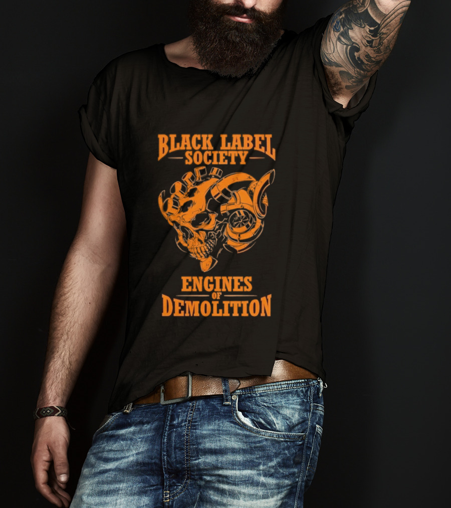 Black Label Society Engines Of Demolition Skull T-Shirt