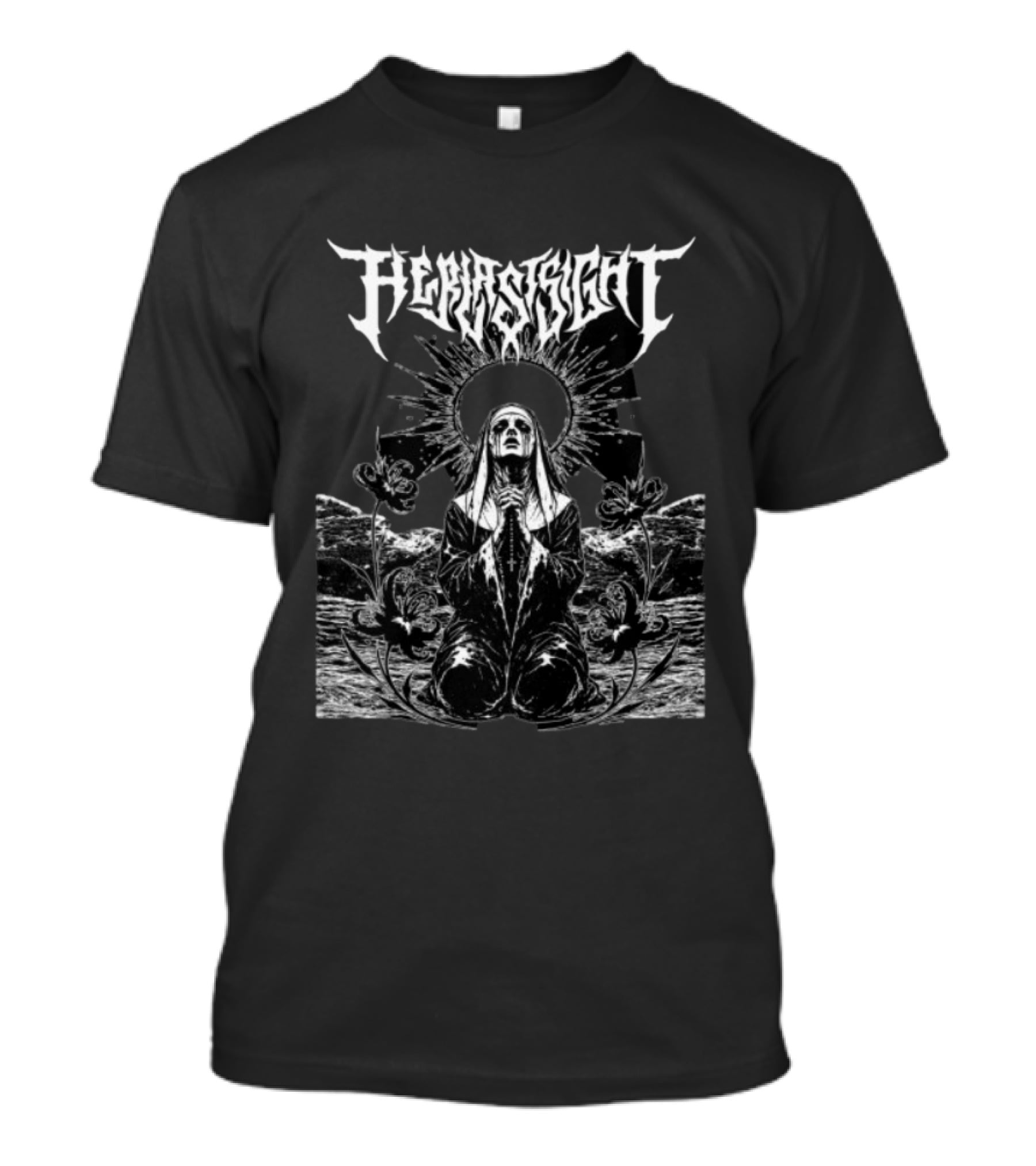 Her Last Sight Store Nun Black Gothic Art Tattoo T-Shirt