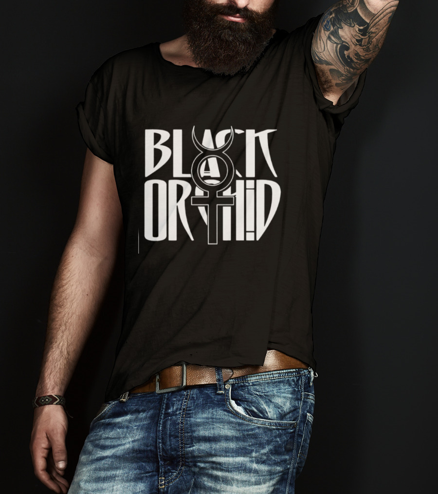 Black Orchid Occult Gothic Mystical T-Shirt
