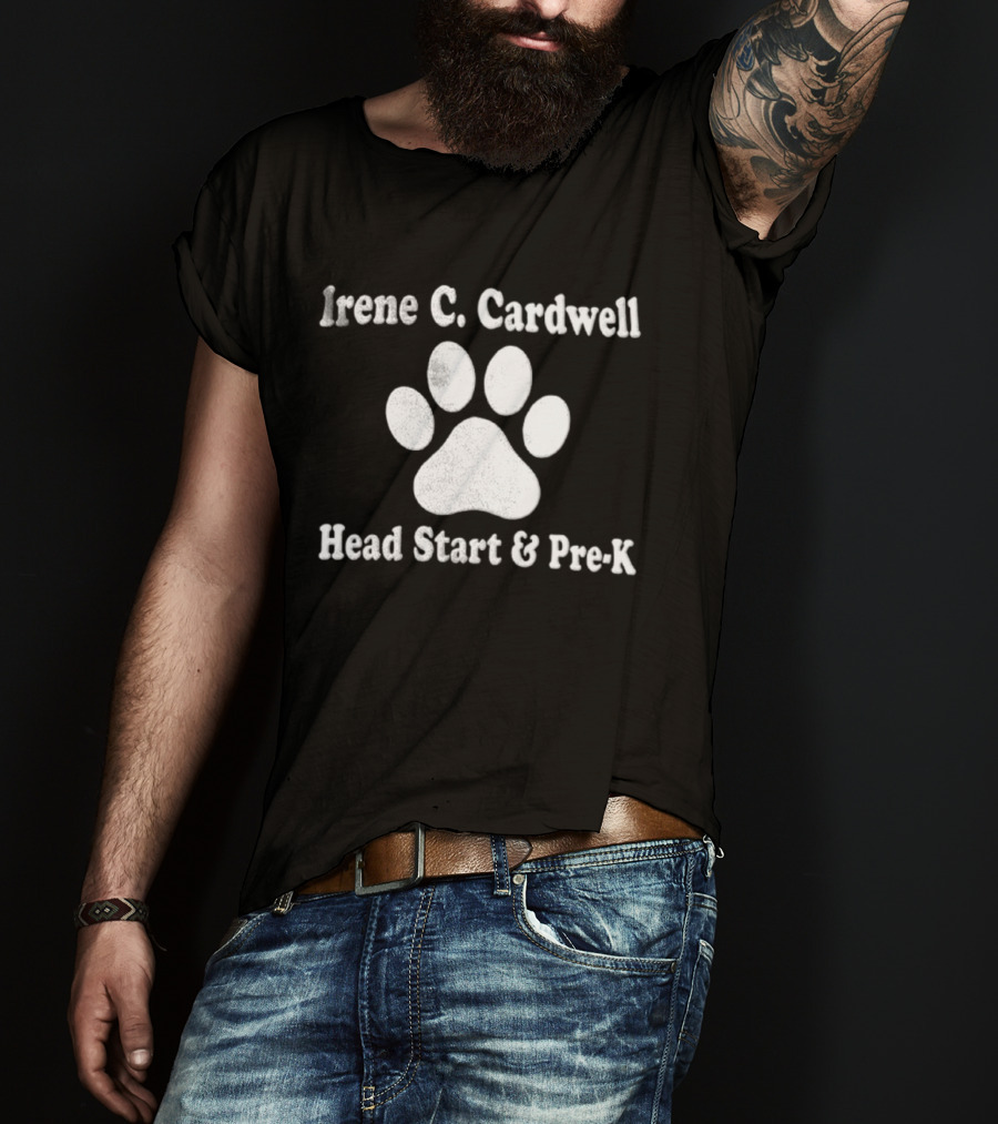 Irene C Cardwell Head Start Pre K White Paw T-Shirt