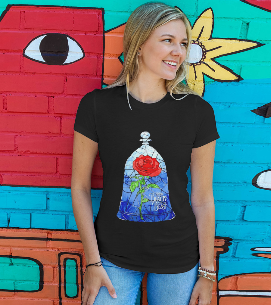 Disney Beauty And The Beast Stained Glass Rose Enchantment T-Shirt