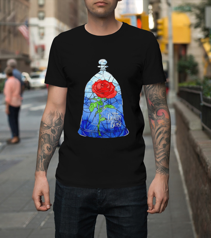 Disney Beauty And The Beast Stained Glass Rose Enchantment T-Shirt