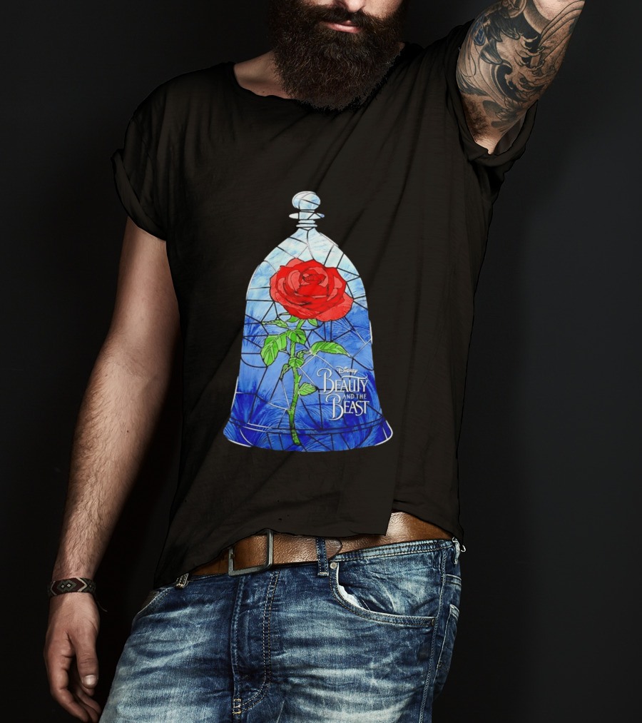 Disney Beauty And The Beast Stained Glass Rose Enchantment T-Shirt