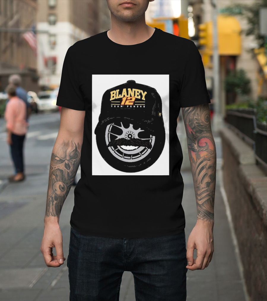 Blaney 12 Team Penske Mustache Racing Fan Gear T-Shirt