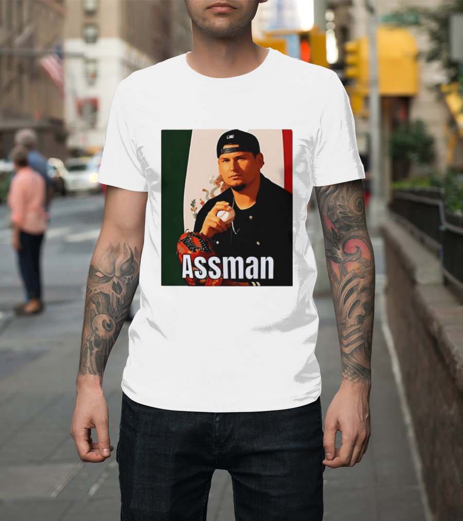 Assman Baseball Player Mexico Flag Baseball Glove Cap T-Shirt