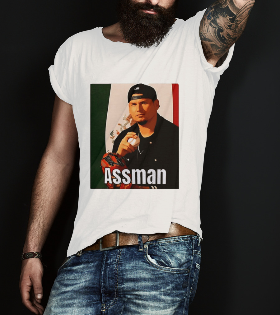 Assman Baseball Player Mexico Flag Baseball Glove Cap T-Shirt