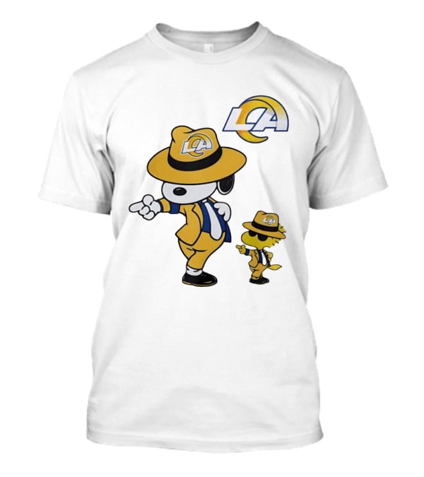 Los Angeles Rams Snoopy Woodstock LA Collaboration Dancing T-Shirt