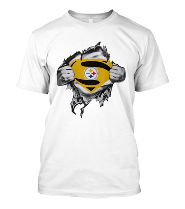 Pittsburgh Steelers Superman Chest Rip T-Shirt