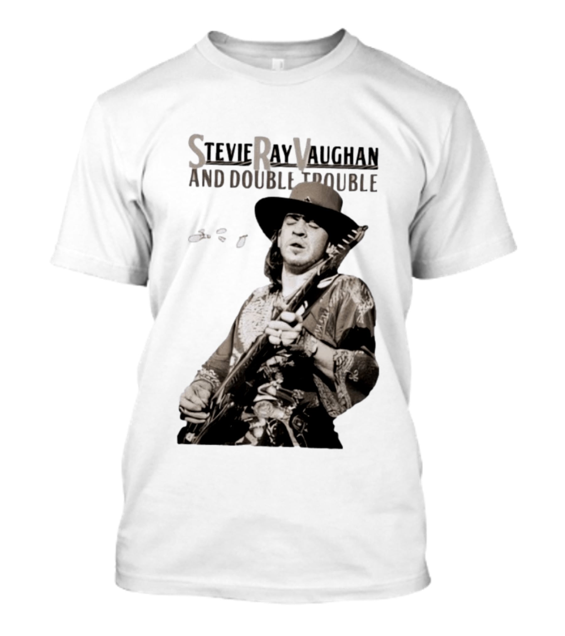 Stevie Ray Vaughan And Double Trouble Live Performance Image T-Shirt
