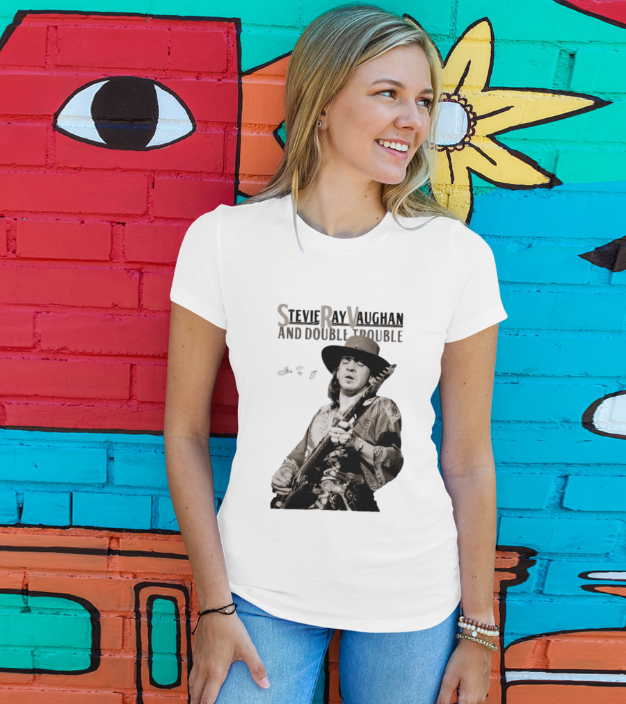 Stevie Ray Vaughan And Double Trouble Live Performance Image T-Shirt