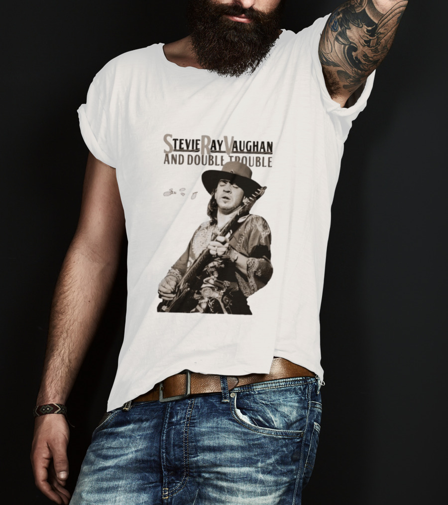 Stevie Ray Vaughan And Double Trouble Live Performance Image T-Shirt