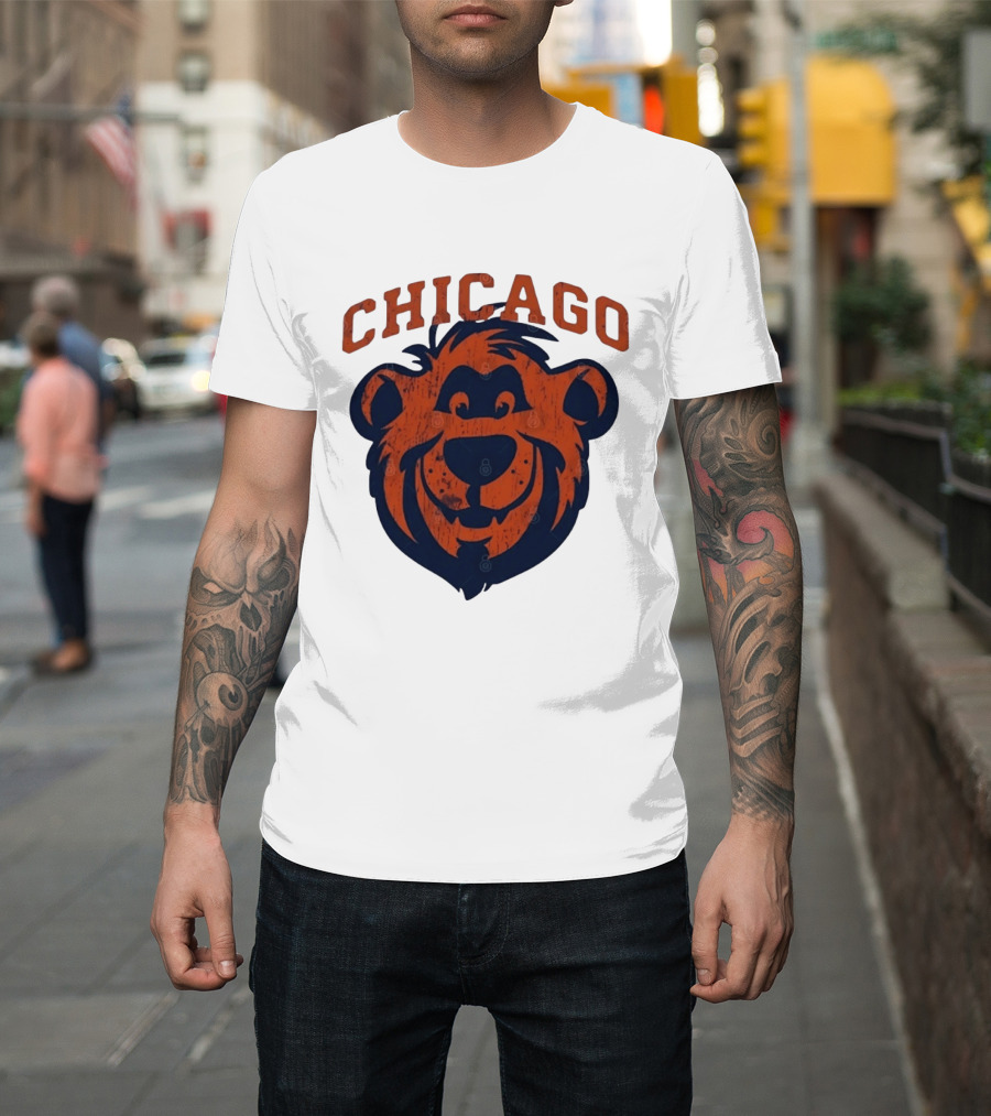 Chicago Bears Distressed Bear Face T-Shirt