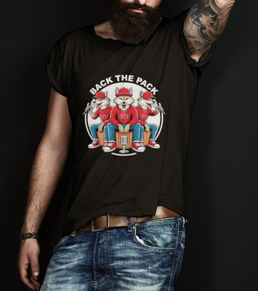 Back The Pack SD Wolf Rap Crew Hip Hop Trio Performance T-Shirt