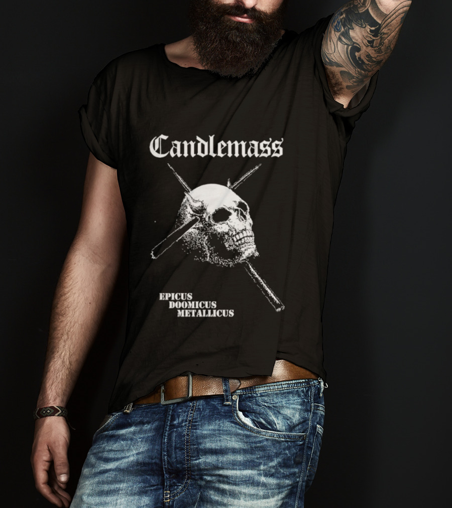 Candlemass Epicus Doomicus Metallicus Skull T-Shirt