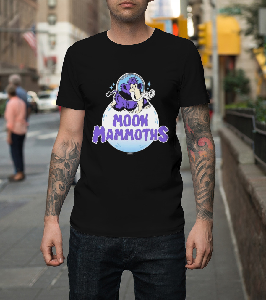 Moon Mammoths Purple Space Elephant Creature Astronaut T-Shirt