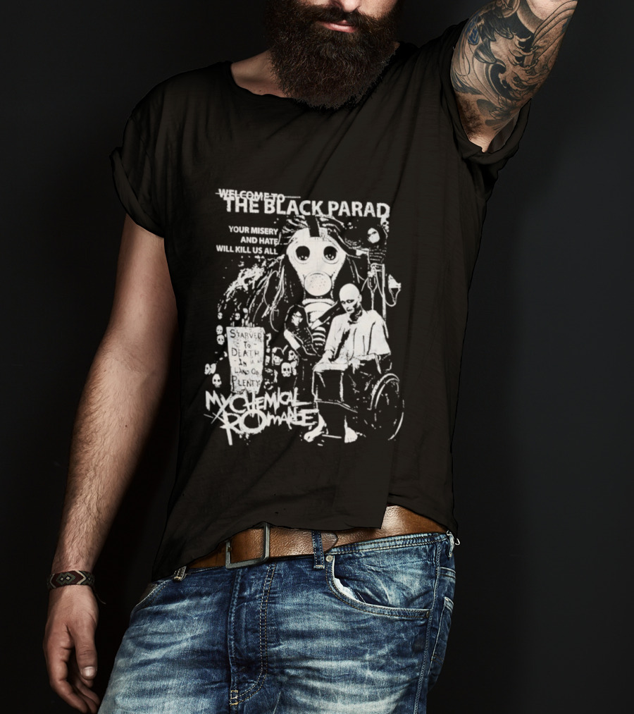 My Chemical Romance The Black Parade Tour Souvenir Mask Skeleton T-Shirt
