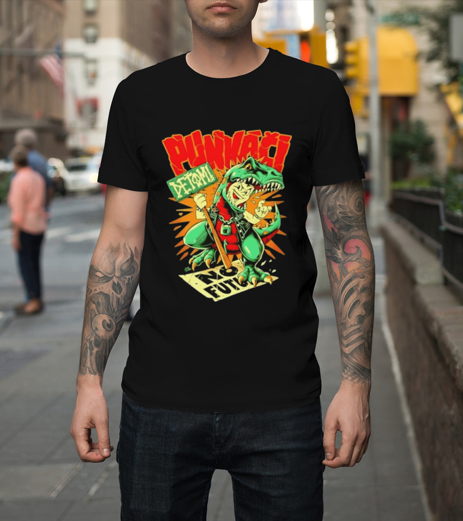 Punkači Deťomi No Future Dinosaur Punk Rock Rebellion T-Shirt