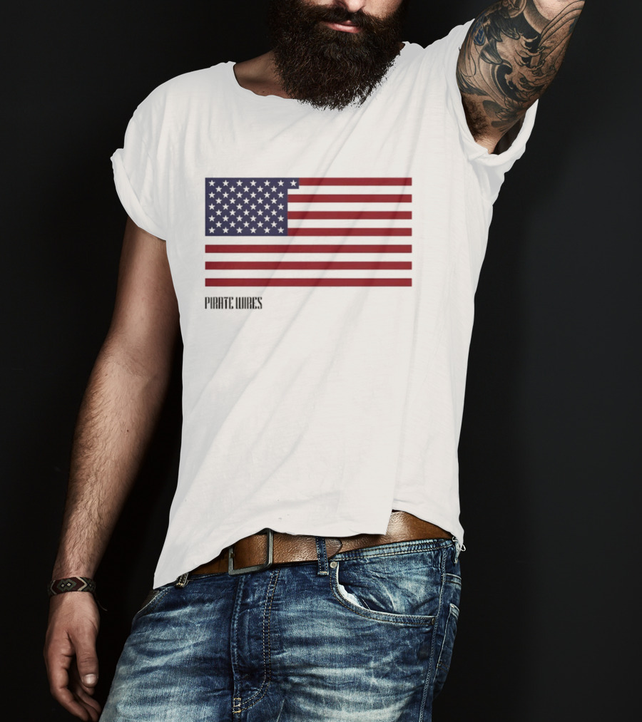 Pirate Wires 1776 American Flag Lunar Position Relative To Earth T-Shirt