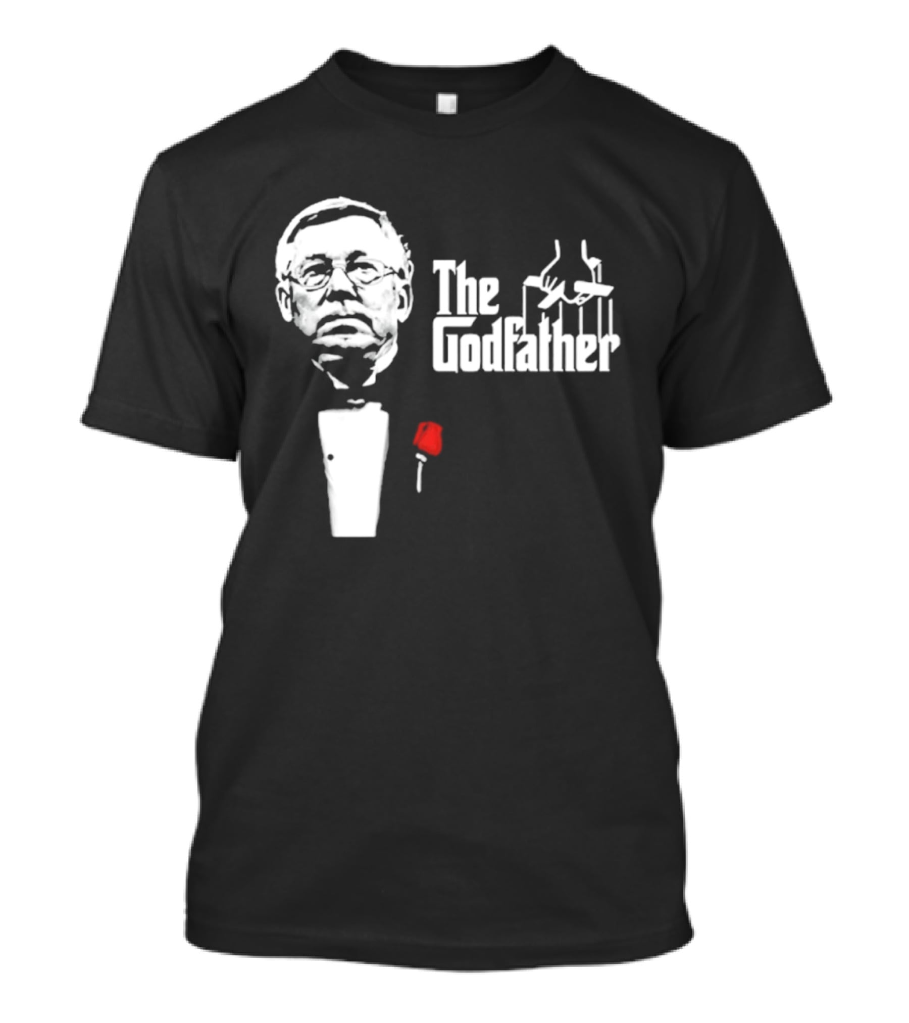 Sir Alex Ferguson The Godfather Tribute With Red Rose T-Shirt