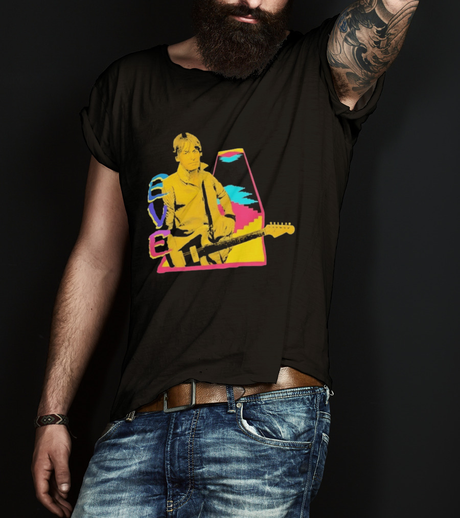Steve Perry 80s Rock Vibes Retro Guitar T-Shirt