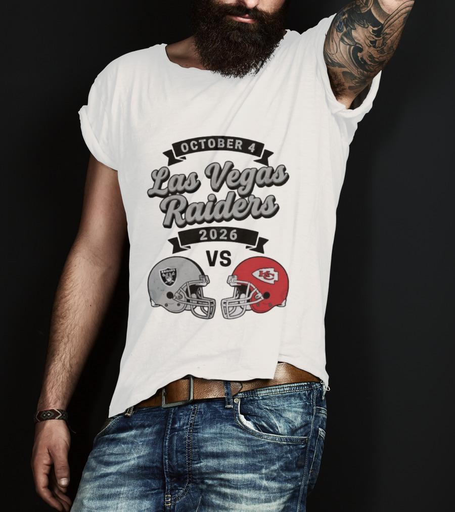 October 4 Las Vegas Raiders 2026 Vs Kansas City Chiefs T-Shirt