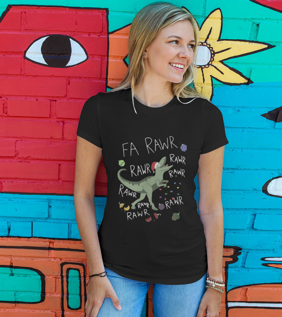 Santa Dinosaur Rex Fa Rawr Rawr Rawr Christmas Holiday T-Shirt